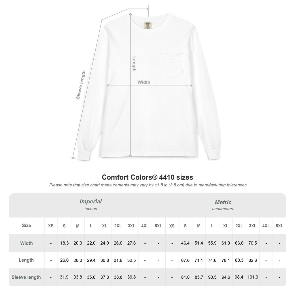 Long Sleeve Pocket Tee — Abstract Ocean Wave Graphic