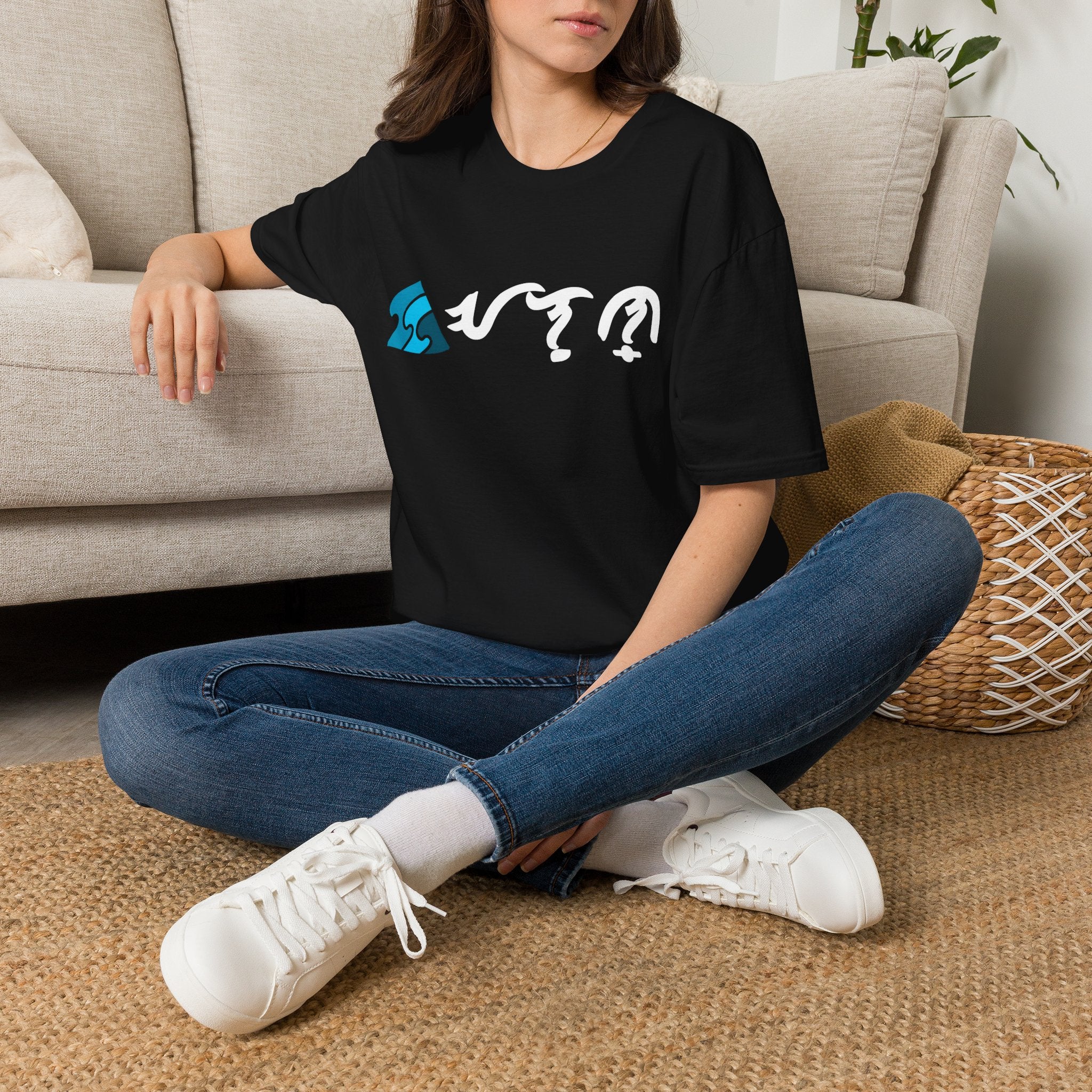 Alon Lifestyle Original First Prints Black Wave Triangle T-Shirt — Coastal Surf Logo Tee