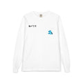 Long Sleeve Pocket Tee — Abstract Ocean Wave Graphic