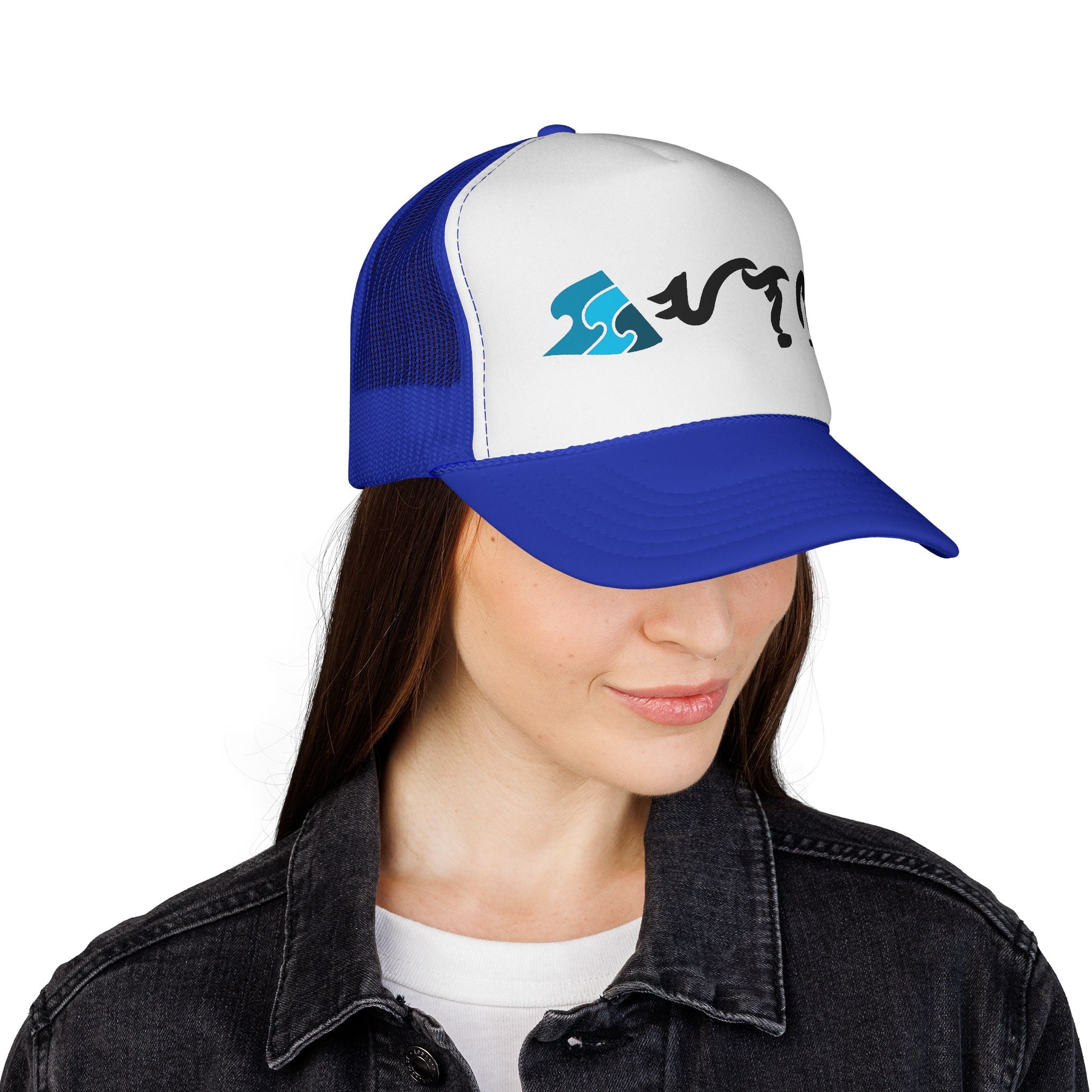 Alon Lifestyle Wave Script Trucker Cap — Surf Inspired Mesh Hat